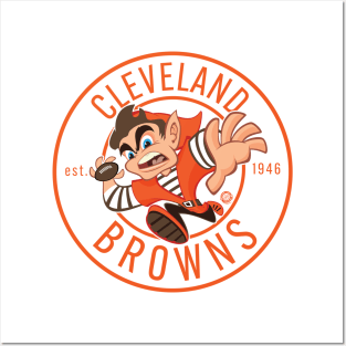 Cleveland Browns Elf Runner Stamp Clear Posters and Art